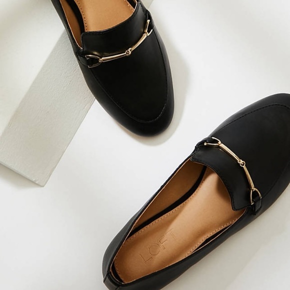 LOFT Shoes - EUC LOFT brushed loafers with gold trim, size 7.5